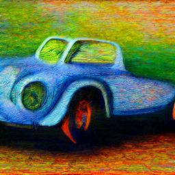 generated: a painting of a sport car in the style of Monet #3